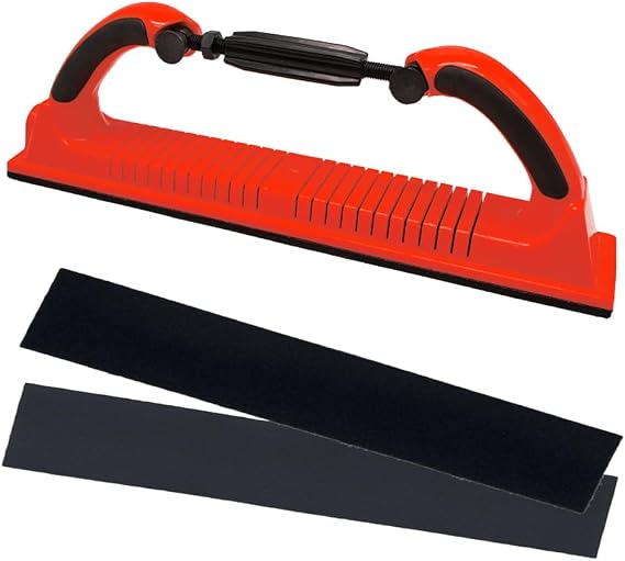 Adjustable Radius Flex Longboard Hand Sanding File Block with Hook & Loop Backing & PSA, Use Continuous Rolls, Sanding Blocks Auto Body, Sanding Blocks for Wood, Manual Sanding Tool 57066
