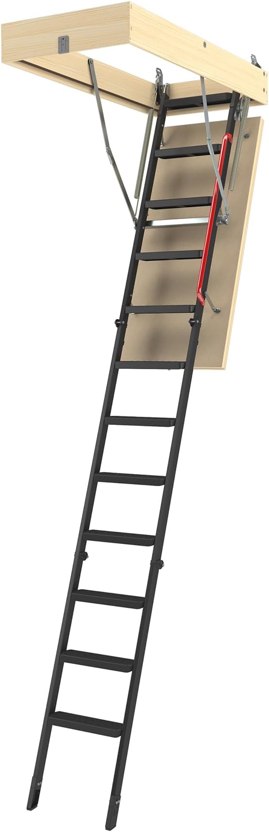 LME 7 ft. 10 in. to 10 ft. 2 in. Insulated Steel Attic Ladder, 25 in. x 54 in. with 400 lbs. Maximum Load Capacity