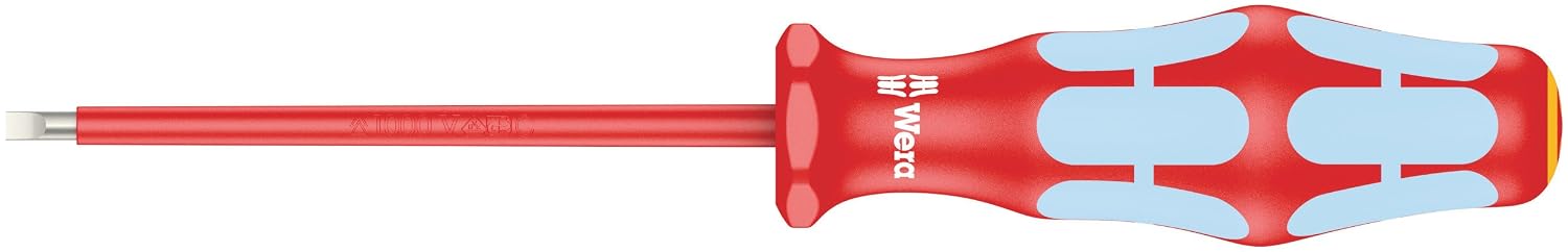 Wera 05022729001 Kraftform Stainless VDE 3160i Stainless Steel Slotted Screwdriver, Lasertip, 18 Head, 3.19 BladeLength