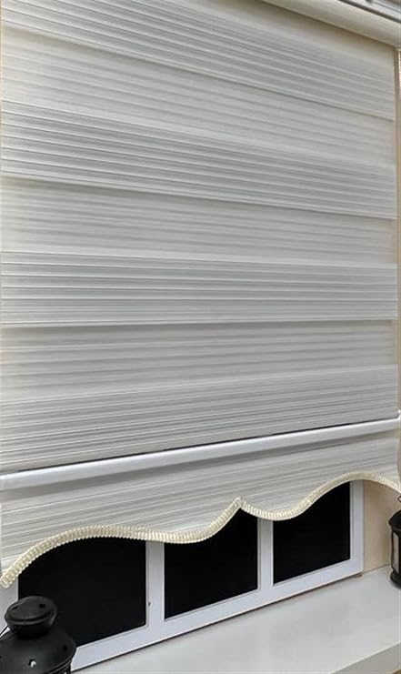 StorBurada Pliseli Stor Zebra Perde Ekru Etek Dilimli STB481 Ekru 30 x 200