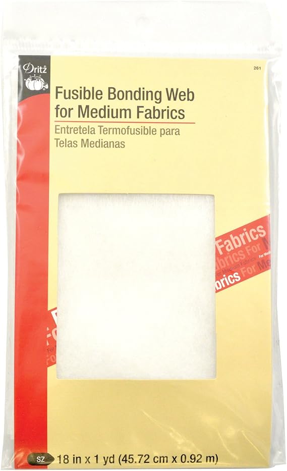 Dritz 261 Fusible Bonding Web, Medium Weight, 18-Inch X 1-Yards, White