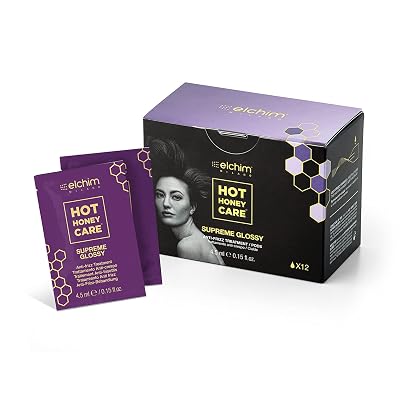 Elchim Hot Honey Care: Anti Frizz and Hair Gloss System for DryDamaged Hair, Hair Serum and Blow Dry Starter Kit, Hair Dryer Concentrator Compatible with Elchim Compact Hair Dryers