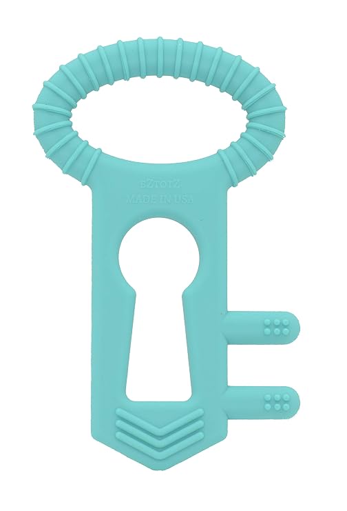 EZTOTZ The Teething Key - Silicone Baby Teething Toys - Easy Grip Textured Baby Teether for Infants & Toddlers 0+ Months - Molar Reach Baby Products - Safe, BPA Free Made in the USA