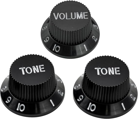 Musiclily Basic Universal Fitting Push-on Control Knobs Black 2T1V