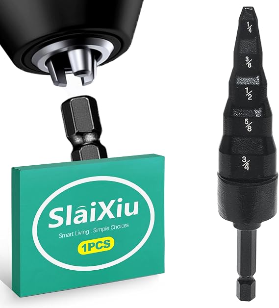 slaixiu 6-in-1 Swage Tool & Copper Pipe Expander Set - Professional HVAC Drill Bit for Copper Tube Swaging & Pipe Fitting