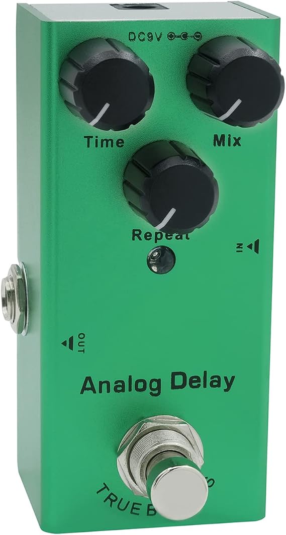 EF-10 Electric Guitar Effect Pedal Portable Guitar Effector Mini Single Electric Guitar Effect Pedal with True Bypass - Analog Delay Dark Green