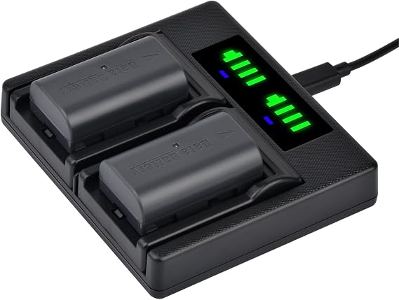 Batmax 2Pcs 1750mAh BN-VF808 Battery + Quick LED USB Charger with Type C Port for JVC BN-VF815, BN-VF823, GZ-MG130, GR-D745, 790, 796, MiniDV Cameras