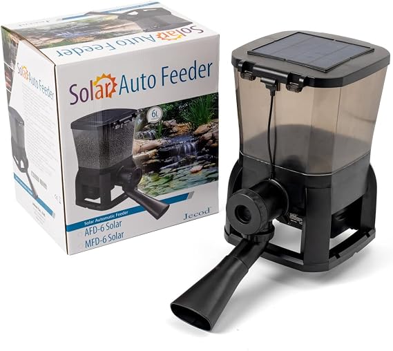 Jebao AFD-6 Solar Automatic Pond Fish Feeder Pellet Dispenser