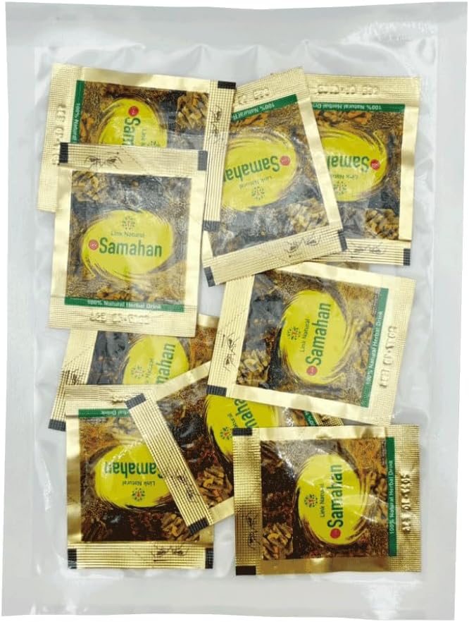 Link Natural Samahan Herbal Tea, Spiced Tea, Ayurvedic Powder, Decaffeinated 14 Herbs, Pack of 10