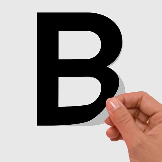 Vinyl Removable Letter Stickers - Peel And Stick Alphabet Number Waterproof Decal - Black White Self Adhesive Lettering Sign For Outdoor 8 inches