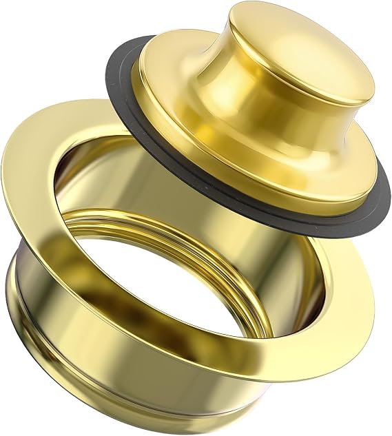Kitchen Sink Flange Stopper Gold - Universal Garbage Disposal Flange for Fit 3-1/2 Inch Standard Sink Drain Hole, Sink Flange Replacement Accessories