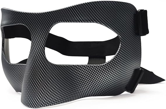 Alnicov Guard for Broken Nose, Adjustable Face Shield with Pads, Sports Training Face Mask Nose Protector for Adults Teens Basketball Soccer Baseball