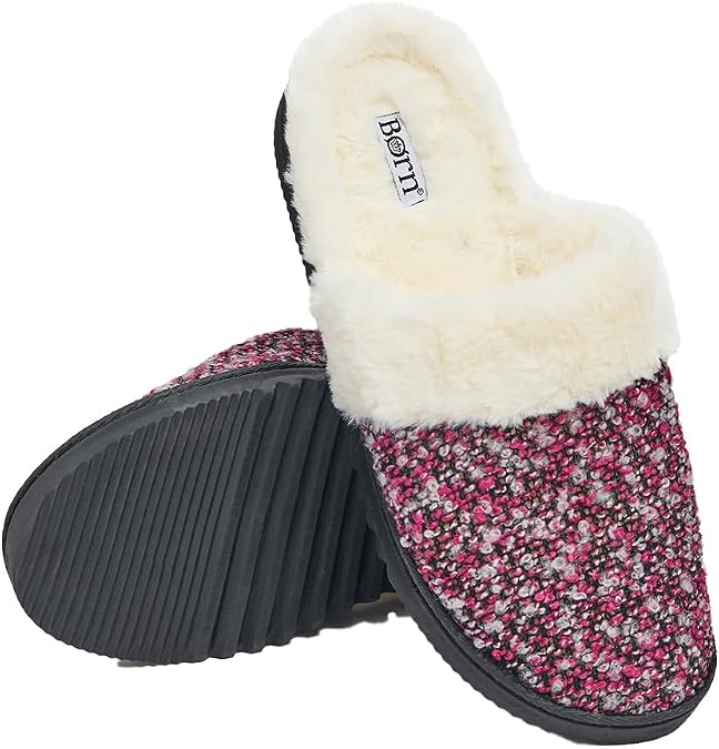 BORN Sherpa-Lined Quilted Scuff Slippers for Women