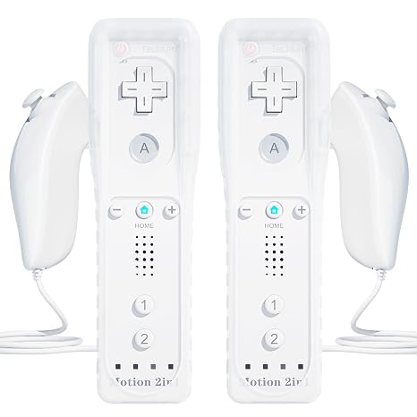 TechKen 2-Pack Wii Remote Plus with Motion Plus and Nunchuck - Remote Controller Replacement for Wii/WiiU
