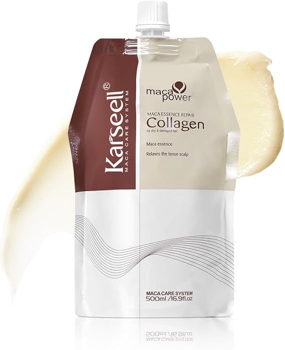 Karseell Collagen Hair Mask Refill Pack for Dry Damaged Hair, 500ml | Collagen refill format, Deep Repair & Soften Hair
