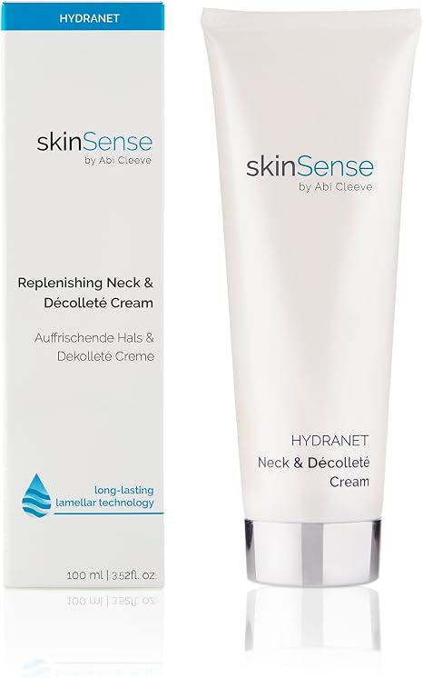 Skinsense Hydranet Replenishing Neck & Décolleté Cream 100ml, Hydrating Cream for Delicate Neck Area, Moisturising Treatment for Body, Dry Skin Repair