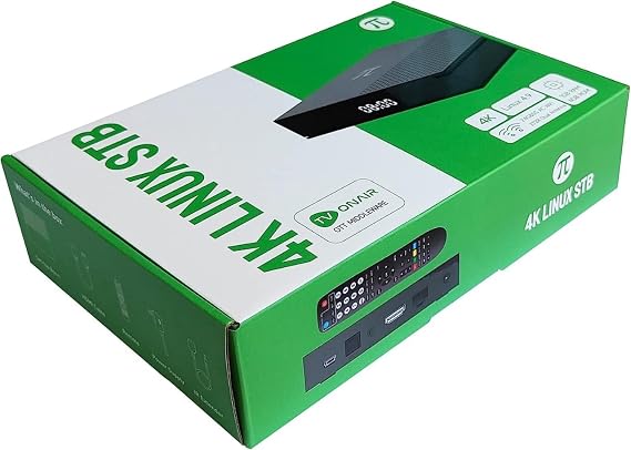 Pi Plus 4K Linux Set-Top Box | Dual Band 2.4G/5G Wi-Fi | Gigabit LAN | Cortex CPU | 1GB RAM, 8GB Storage | Stable Linux OS Receiver