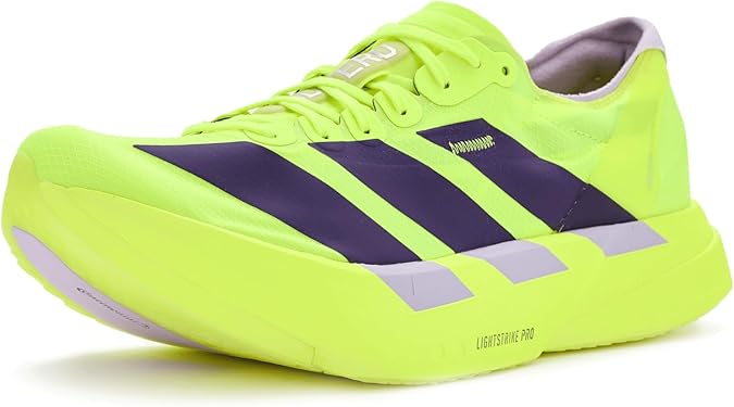 adidas Men's Adizero Adios PRO 4 M Solar yellowAurora Plum/Powder Plum 8.5 US