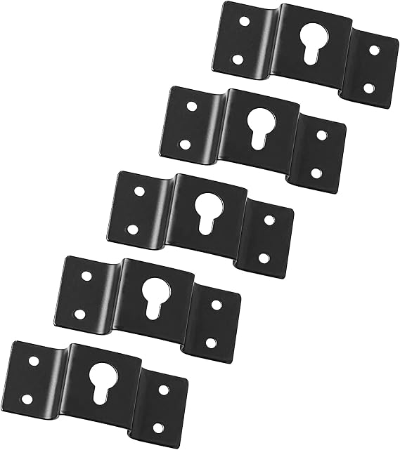 uxcell 5 Pcs Wall-Mounted Speaker Hanging Brackets, 7cm Long Speaker Mounting Clothing Rack Iron Hanger Plate Accessories for Surround Sound Box Audio Speaker, Black