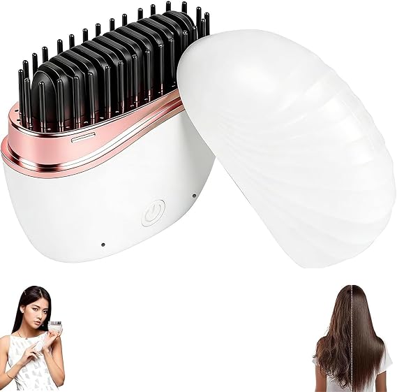 Mini Hair Straightener, New Rechargeable Wireless Portable Hair Straightener Comb, 2-Speed Temperature Control, Cordless Mini Hair Straightener Brush, Heat-Resistant Shell Travel Comb