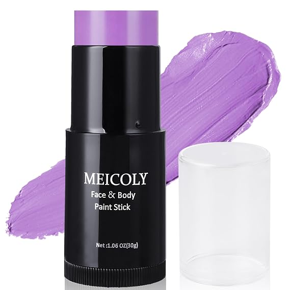 MEICOLY Black Face Body Paint Stick(1.06 Oz),Waterproof Black Face Paint for Cat Halloween SFX Skull Joker Zombie Vampire Skeleton Goth Spider Cosplay