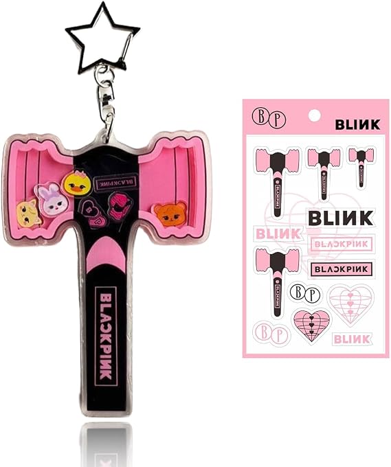 Blackpink Keyring and Sticker Set 2-Piece Blackpink Merch for Kpop Fans BP Fan Gift