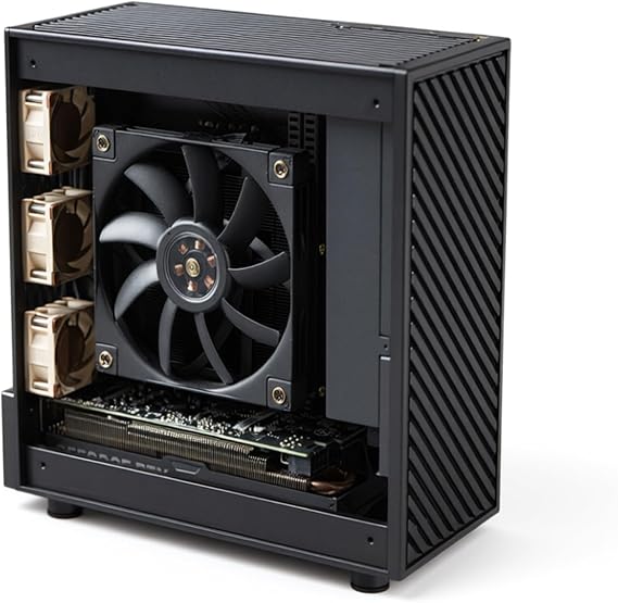 DIY Mini CNC Aluminum PC Case Compact ITX Workstation Chassis for Low Profile & Professional GPUs, CNC Aluminum Alloy Frame, Quiet High Airflow Design for Office, Creative & DIY Builds