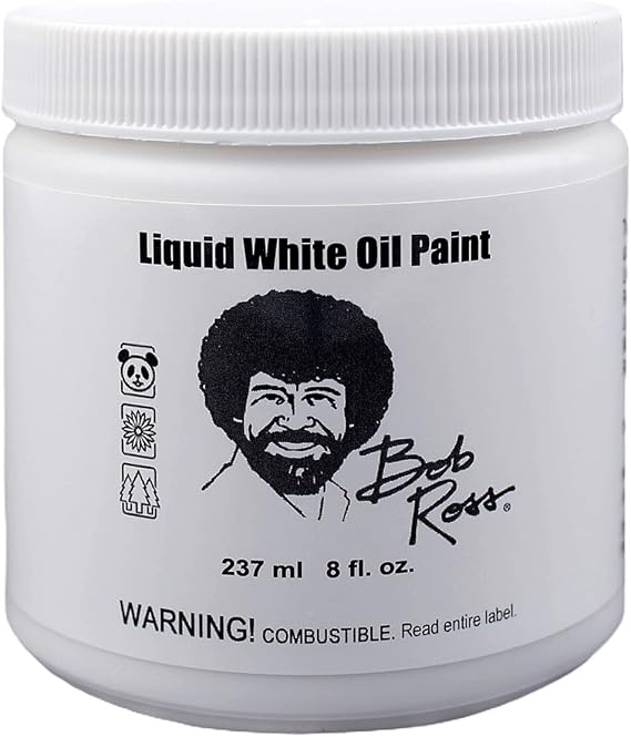 Bob Ross Liquid White Oil Paint, 237ml jar (750006207)