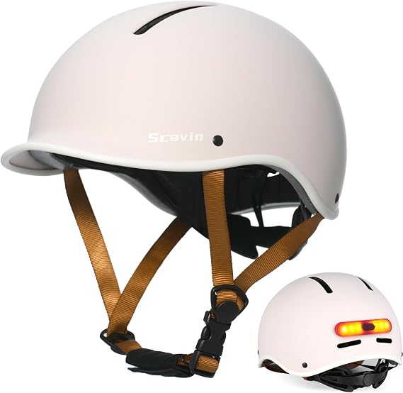 Bike Helmet for Adults with Rechargeable Rear Light, Adjustable Cycling Helmet for Men Women Youth - Safety Certified for Bicycle, Skateboard, Road Bike & Commuting
