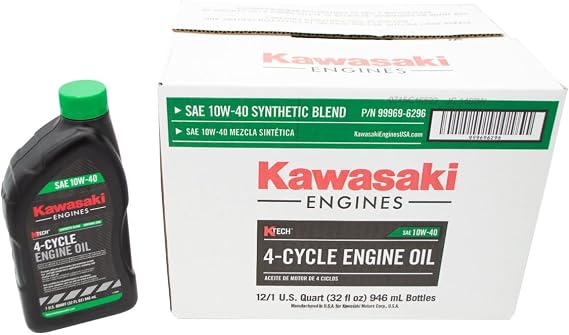 Kawasaki (Case of 12) Genuine OEM 10W40 Motor Oil Quart 4-Cycle K-Tech 99969-6296...