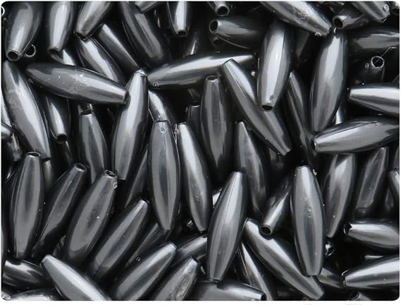 BeadTin Black Pearl 19mm Spaghetti Plastic Beads (150pcs)