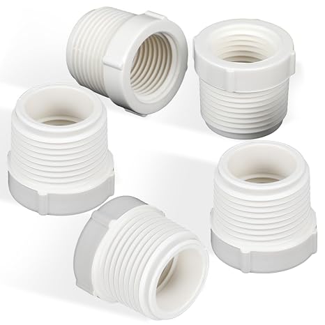 Wenqik 5 Pcs PVC Pipe Fitting 3/4" Male Thread to 1/2" Female Thread