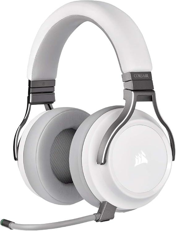 Corsair Virtuoso RGB Wireless Gaming Headset - High-Fidelity 7.1 Surround Sound w/Broadcast Quality Microphone - Memory Foam Earcups - 20 Hour Battery Life - Works with PC, PS5, PS4 White, Premium