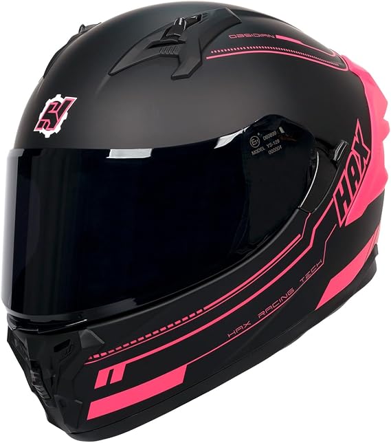 HAX Full Face Dual Visor Adult Motorcycle Helmet DOT Approved