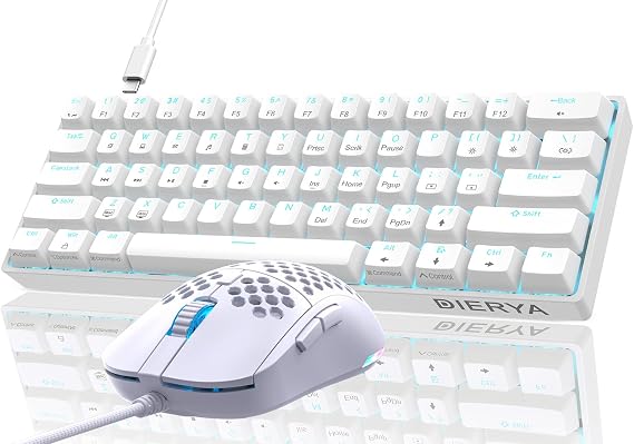 DIERYA DK61SE Wired Mechanical Keyboard and M1SE Programmable Gaming Mouse Combo, for Windows Laptop PC Gamer Typist