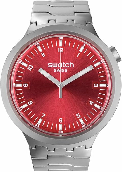 Swatch Big Bold Irony Unisex Watch Casual Polymer Red Automatic Waterproof Big Bold Irony Scarlet Shimmer