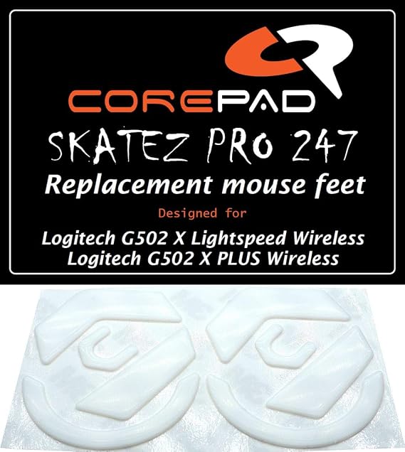 Corepad Skatez Pro 247 Replacement Mouse Feet Compatible with Logitech G502 X Lightspeed/Logitech G502 X Plus Wireless