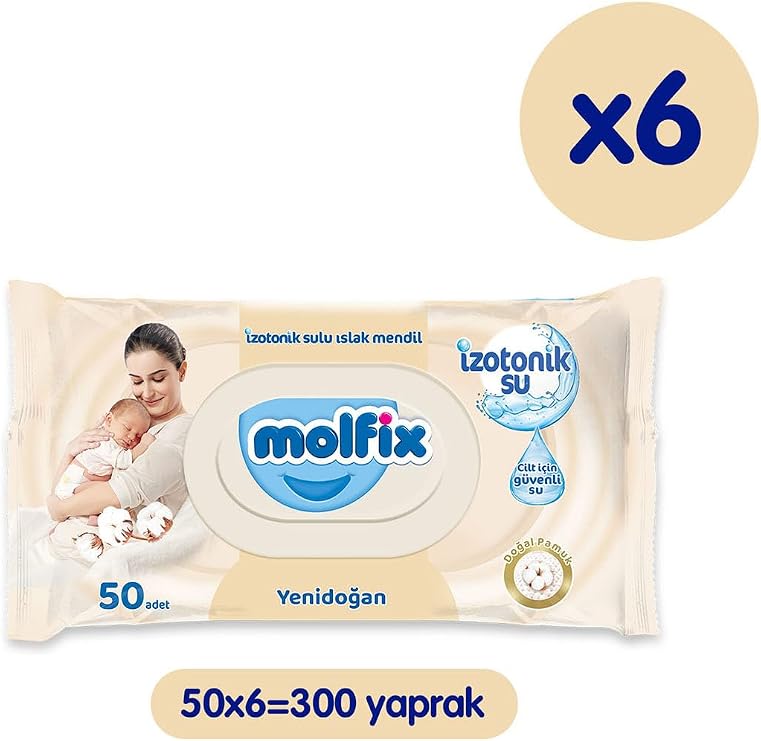 Molfix Izotonik Sulu Islak Mendil Yenidoğan 300 Adet