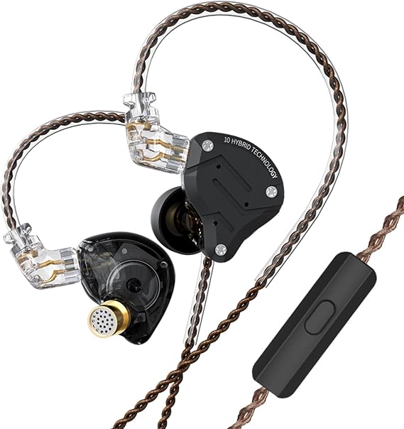 KZ ZS10 Pro 4BA+1DD in Ear Monitor Headphones 5 Driver HiFi Metal Earbuds Headphone Noise Cancelling IEM Earphone with 2 Pin Detachable Cable