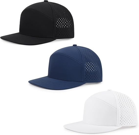 Quick Dry Baseball Cap Flat Brim Snapback Golf Hat for Men Women