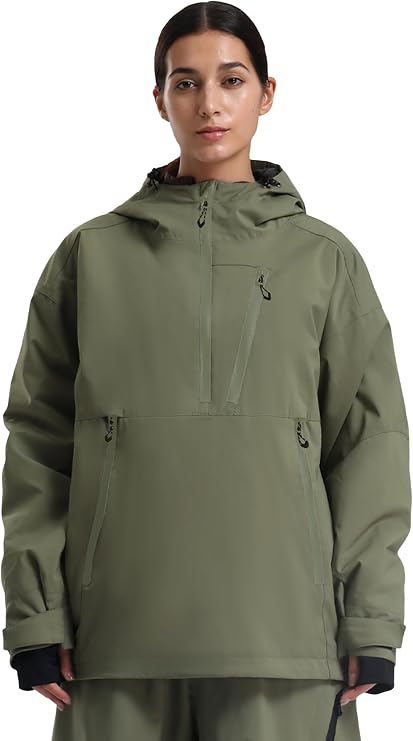GSOU SNOW Women's Ski Jacket Baggy Snowboard Jackets Hooded Coat