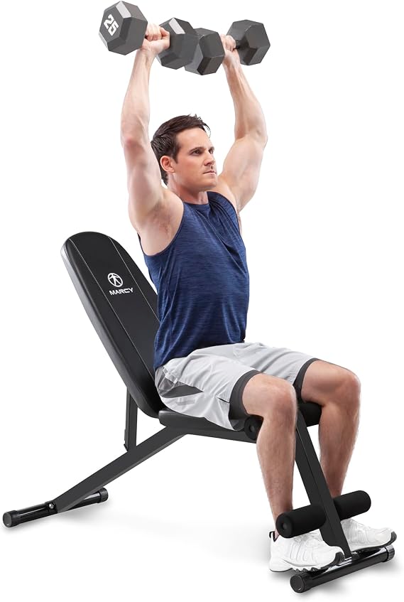 Marcy Multi-Position Adjustable Utility Bench for Home Gym Weightlifting and Strength Training