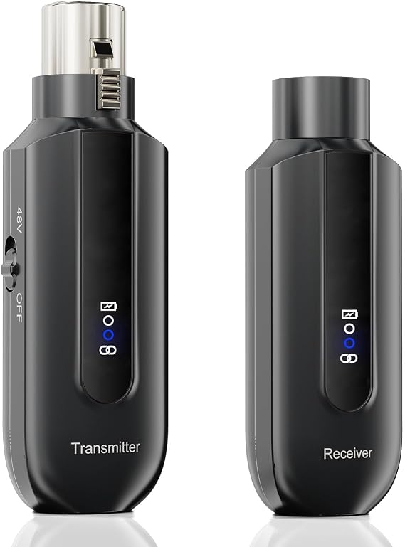 Wireless Transmission System, 2.4GHz Wireless Transmitter Receiver, XLR Wireless Transmitter for Dynamic Condenser Microphone, for Audio Mixer and PA System