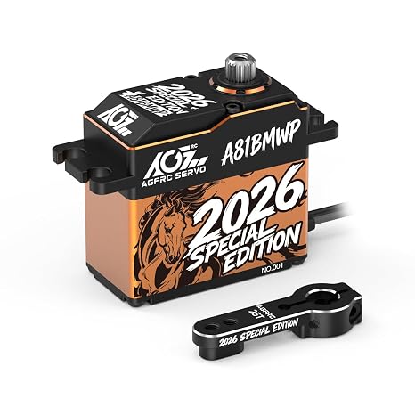 AGFRC 55KG Waterproof RC-Servo-Motor High-Torque - 0.087Sec Speed, IP67 Waterproof, Full Metal Gears & Brushless Servo Motor for 1/8 1/10 RC Car, Crawler, Trucks (A81BMWP 2026 Special Edition)