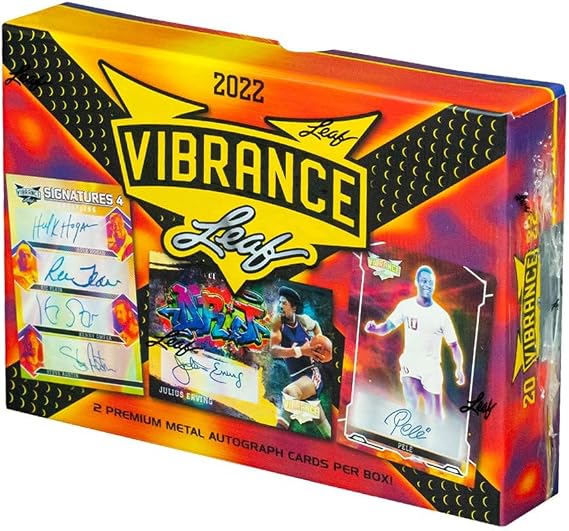 Leaf 2022 Vibrance Multi-Sport Box: Autographed Trading Card Box (2 Premium Metal Autograph Cards)