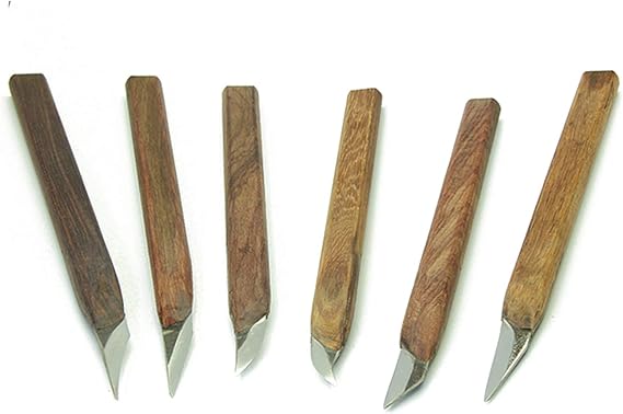 6 Piece Wood Carving Tools Set, Tungsten Steel Sculpting Knife Kit, Clay Sculpting Carving Tool Set for Wood Blocks, Softwoods, Beginners, Projects