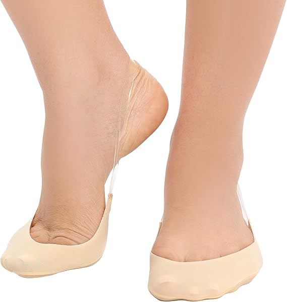 MANZI 6 Pairs Now Show Toe Topper Half Socks for Women with Sling Back