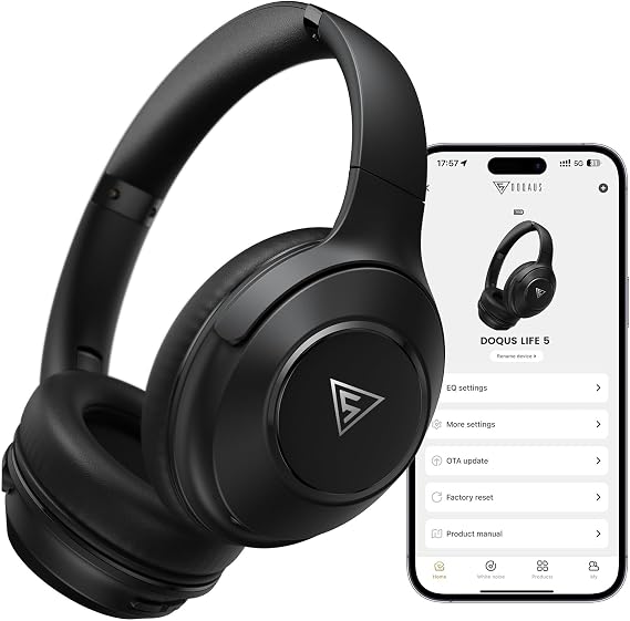 DOQAUS Bluetooth Headphones Over Ear, 9 EQ Modes & App Control