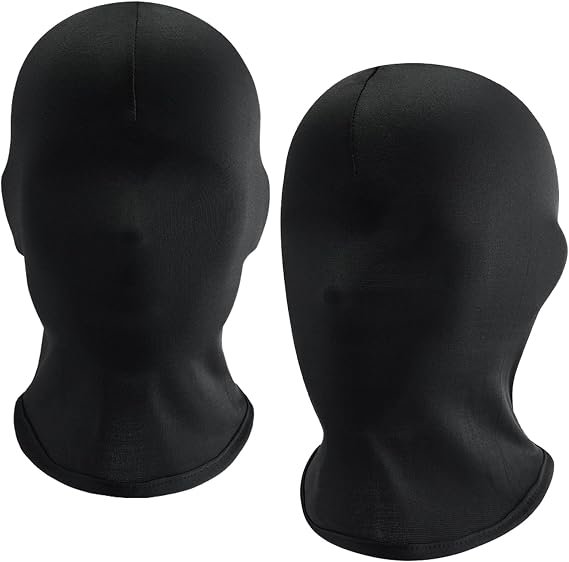 Udewo Black Full Face Mask Halloween Full Black Mask Full Face Cover Spandex Mask Zentai Hood Mask Full Head Cover Mask Faceless Mask Morph Mask for Halloween Party Costume Unisex Men Adult Women