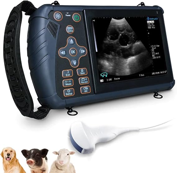DAWEI S1 Veterinary Ultrasound Machine for Pregnancy Portable Vet Handheld Scanner B-Ultra Sound with 3.5Mhz Convex Probe for Cattle,Pig,Goat,Horse